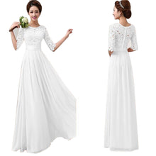 Women Lace Long Dress Ladies Casual Half Sleeve Crochet Chiffon Dress Plus Size Party Maxi Dress Vestidos Femininos IMY66