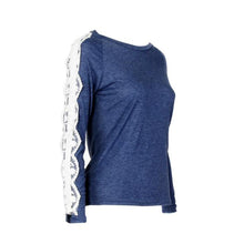Women Lace Splice Blouse Loose Tops Long Sleeve Blouse Ladies Casual Clothing Shirt blusa feminina IMY66