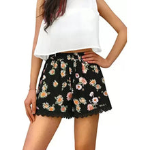 Women Ladies Casual Shorts Sexy Flower Print Lace Shorts High Waist Shorts Beach Wear IMY66