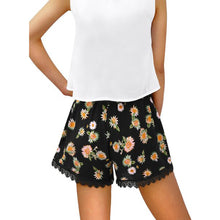 Women Ladies Casual Shorts Sexy Flower Print Lace Shorts High Waist Shorts Beach Wear IMY66