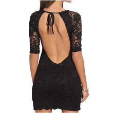 Women Lady Sexy Backless Club Wear Bandage BodyCon Lace Evening Party mini Black/White Dress Vestidos IMY66