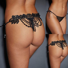 Women Lady's Sexy Thongs Lace Lady Briefs Lingerie Knickers G-string T-back Thongs Panties Underwear Black IMY66