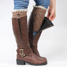 Women Leg Warmer Lace Hollow Out Button Crochet Knitted Leg Warmers Plush Cover Trim Socks boot cuff IMY66