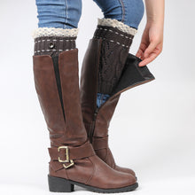Women Leg Warmer Lace Hollow Out Button Crochet Knitted Leg Warmers Plush Cover Trim Socks boot cuff IMY66