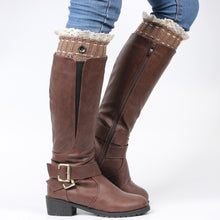 Women Leg Warmer Lace Hollow Out Button Crochet Knitted Leg Warmers Plush Cover Trim Socks boot cuff IMY66
