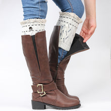 Women Leg Warmer Lace Hollow Out Button Crochet Knitted Leg Warmers Plush Cover Trim Socks boot cuff IMY66