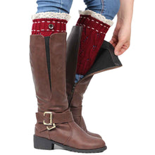 Women Leg Warmer Lace Hollow Out Button Crochet Knitted Leg Warmers Plush Cover Trim Socks boot cuff IMY66
