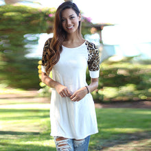 Women Leopard Printed T-Shirts Dress Casual Short Sleeve Tops Shirt Mini Short Dress Vestidos femininos IMY66