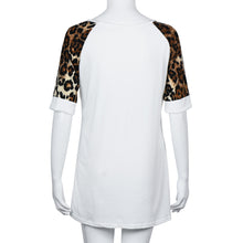 Women Leopard Printed T-Shirts Dress Casual Short Sleeve Tops Shirt Mini Short Dress Vestidos femininos IMY66