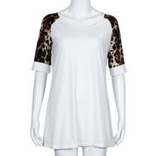 Women Leopard Printed T-Shirts Dress Casual Short Sleeve Tops Shirt Mini Short Dress Vestidos femininos IMY66