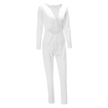 Women Long Sleeve Bandage Bodycon Jumpsuit Sexy Clubwear High Waist See Through Romper Long Trousers macacao feminino IMY66