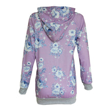 Women Long Sleeve Cotton Sweatshirt Hoodies T-Shirts Long Sleeve Hooded Floral Print Pullover camisetas y tops IMY66