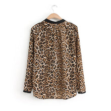 Women Long Sleeve Leopard Print Chiffon Shirt Slim Casual Blouses Top Camisa Feminina Plus Size IMY66