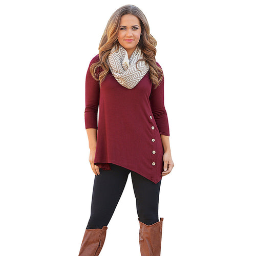 Women Long Sleeve Loose Knitted Sweater Jumper Knitwear Coat Tops Plus Size IMY66