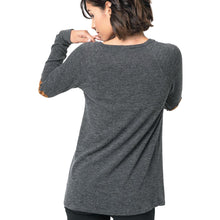 Women Long Sleeve Round Neck T-Shirts Patch Sleeve Button Loose Tops Tee Shirts femme camisetas y tops IMY66