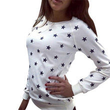 Women Long Sleeve Star Print Pullover Sweatshirt Jumper Tops Casual Long Sleeve Thick Tee Shirts femme camisetas y tops IMY66