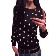 Women Long Sleeve Star Print Pullover Sweatshirt Jumper Tops Casual Long Sleeve Thick Tee Shirts femme camisetas y tops IMY66
