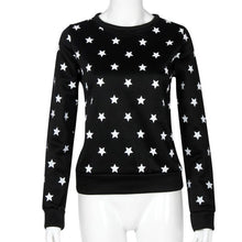 Women Long Sleeve Star Print Pullover Sweatshirt Jumper Tops Casual Long Sleeve Thick Tee Shirts femme camisetas y tops IMY66