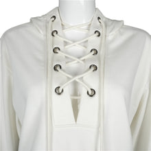 Women Loose Casual Sweatshirt T-Shirt Lace Up Long Sleeve Bandage Hoodie Jumper Pullover Short Tops tee shirt IMY66