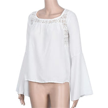 Women Loose Chiffon Blouse Ladies Sexy Hollow Backless Lace Tops shirt Casual Shirt blusa feminina IMY66