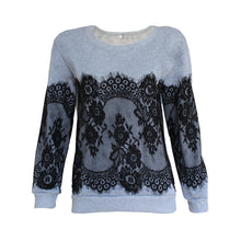 Women Loose Lace Splice Blouse Tops Casual Cotton Long Sleeve Sweatshirt Pullover Tops Blouse Shirt blusa feminina IMY66