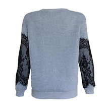 Women Loose Lace Splice Blouse Tops Casual Cotton Long Sleeve Sweatshirt Pullover Tops Blouse Shirt blusa feminina IMY66