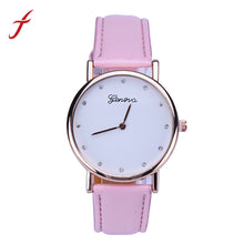 Women Luxury Rhinestone Watch Faux Leather Analog Quartz Wrist Watch Watches For Women reloj mujer IMY66