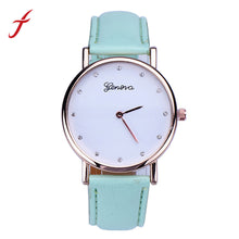 Women Luxury Rhinestone Watch Faux Leather Analog Quartz Wrist Watch Watches For Women reloj mujer IMY66