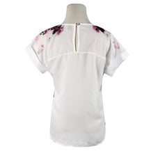 Women Blouses blusas Plus Size Women Clothing Slim Tops Striped Floral Short Sleeve Chiffon Shirts Blouse Tops IMY66