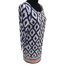 Women Casual Dress Bohemian Diamond Quilted Print Three Quarter Sleeve Bodycon Beach Mini Dress Plus Size IMY66