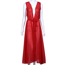 Women Dress Boho Sexy See Through Long Maxi Party Beach Chiffon Bandage Dress Outwear Vestidos femininos IMY66