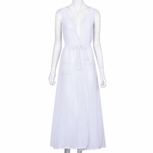 Women Dress Boho Sexy See Through Long Maxi Party Beach Chiffon Bandage Dress Outwear Vestidos femininos IMY66