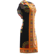 Women Dress Casual Cloak African Print Dress Straight Sleeveless Mini Dresses vestidos femininos IMY66