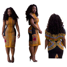 Women Dress Casual Cloak African Print Dress Straight Sleeveless Mini Dresses vestidos femininos IMY66