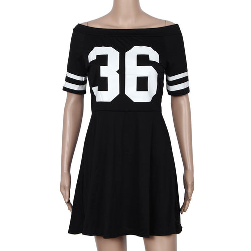 Women Dress Off Shoulder Bodycon s Short Sleeve Letter Print Party Mini Dress vestidos femininos IMY66