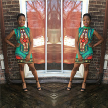 Women Dress African Print Sleeveless Package Hip Tank Tops Dress Casual Print Dress Vestidos femininos IMY66