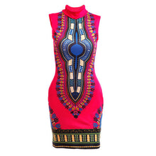 Women Dress African Print Sleeveless Package Hip Tank Tops Dress Casual Print Dress Vestidos femininos IMY66