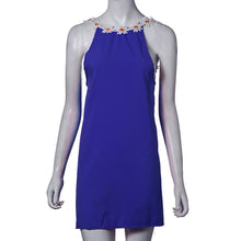 Women Dress Sexy Backless Flower Embroidery Sleeveless Chiffon Party Beach Mini Dress vestidos femininos IMY66