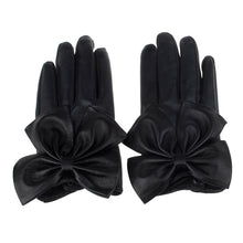 Women Leather Gloves Women Ladies Butterfly Bow Wrist Soft Leather Gloves Warm Gloves #014 IMY66