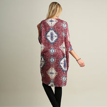 Women kimono cardigan Geometric Pattern Casual Printing Long Blouse Coat Outwear blusas femininas IMY66