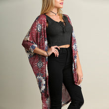 Women kimono cardigan Geometric Pattern Casual Printing Long Blouse Coat Outwear blusas femininas IMY66