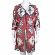 Women kimono cardigan Geometric Pattern Casual Printing Long Blouse Coat Outwear blusas femininas IMY66