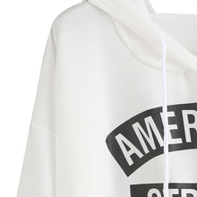 Women long Sleeve T-Shirts Crop Tops Casual Letter Print Hooded Sweatshirt Pullovers Tee shirt femme camisetas y tops IMY66