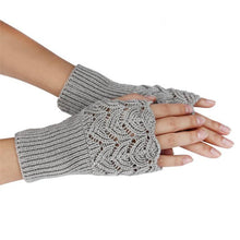 Women's Knitted Gloves Warm Brief Paragraph Knitted Half Fingerless Gloves guantes mujer gants femme IMY66