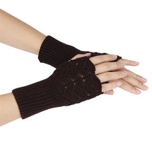 Women's Knitted Gloves Warm Brief Paragraph Knitted Half Fingerless Gloves guantes mujer gants femme IMY66