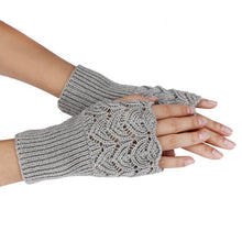Women's Knitted Gloves Warm Brief Paragraph Knitted Half Fingerless Gloves guantes mujer gants femme IMY66