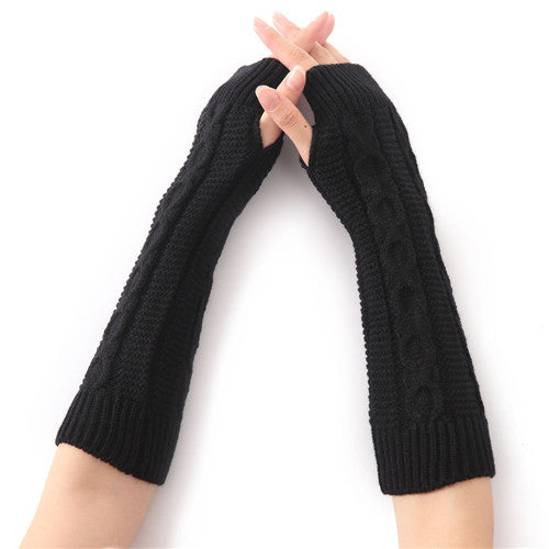 hommes designer 6 Colors Hemp Flowers Fingerless Gloves Knitted Long Gloves Guanti invernali Women Glove IMY66