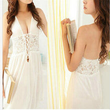 lenceria erotica Sexy Costumes Lingerie Women White Lace Bandage Nightwear Babydoll Sleepwear Underwear Dress G-String IMY66