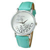 montre femme Women Casual Dress Watches "Who Cares" Printed PU Leather Band Quartz WristWatch relogio feminino Hour IMY66