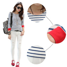 plus size Women Casual Blouse Tops O-Neck Shirt Long Sleeve Striped Shirts Tees Blusas Femininas camisetas mujer IMY66